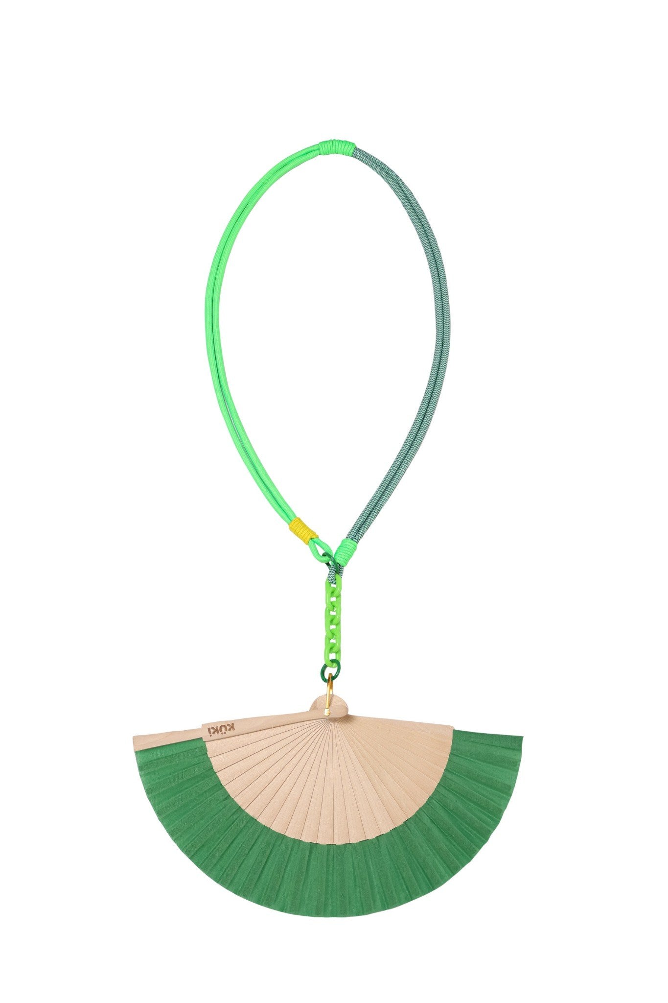 KÜKI Green wearable bamboo hand fan