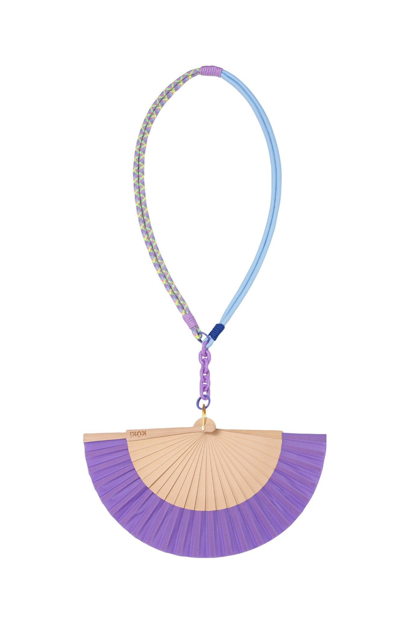 KÜKI Purple wearable bamboo hand fan