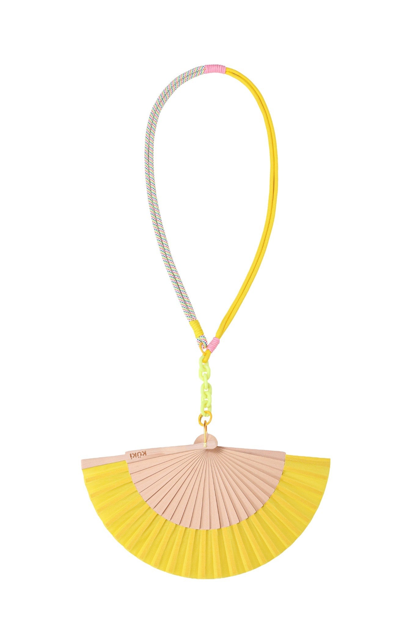 KÜKI Yellow wearable bamboo hand fan