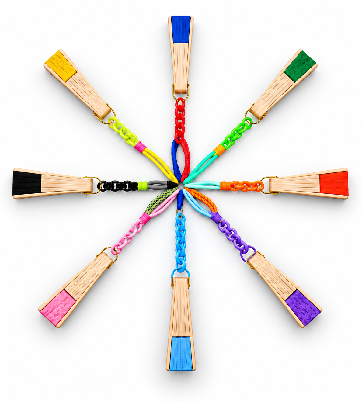 KÜKI bamboo hand fans in all eight colors