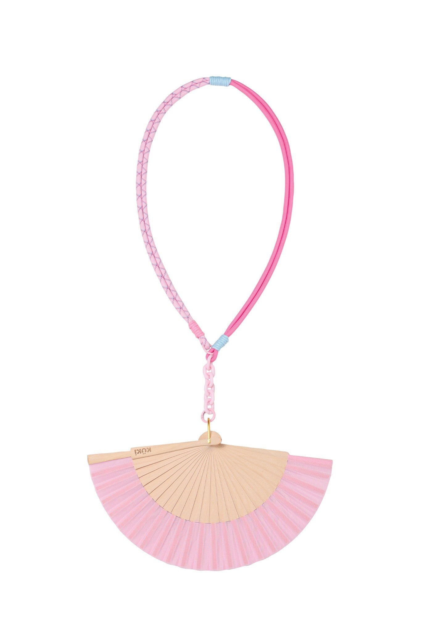 KÜKI Pink wearable bamboo hand fan